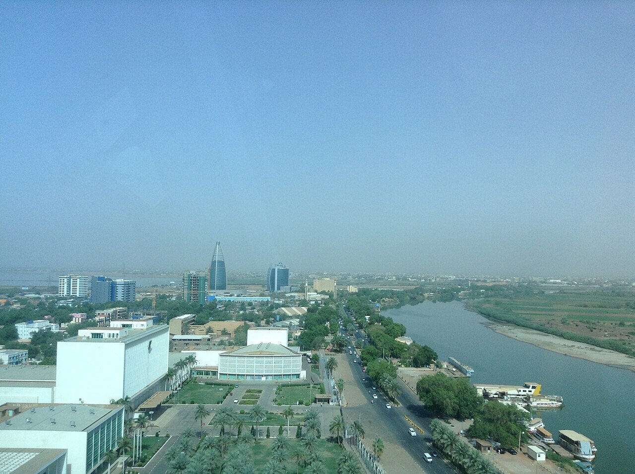 Khartoum e il Nilo in una veduta dall’hotel Corinthia.